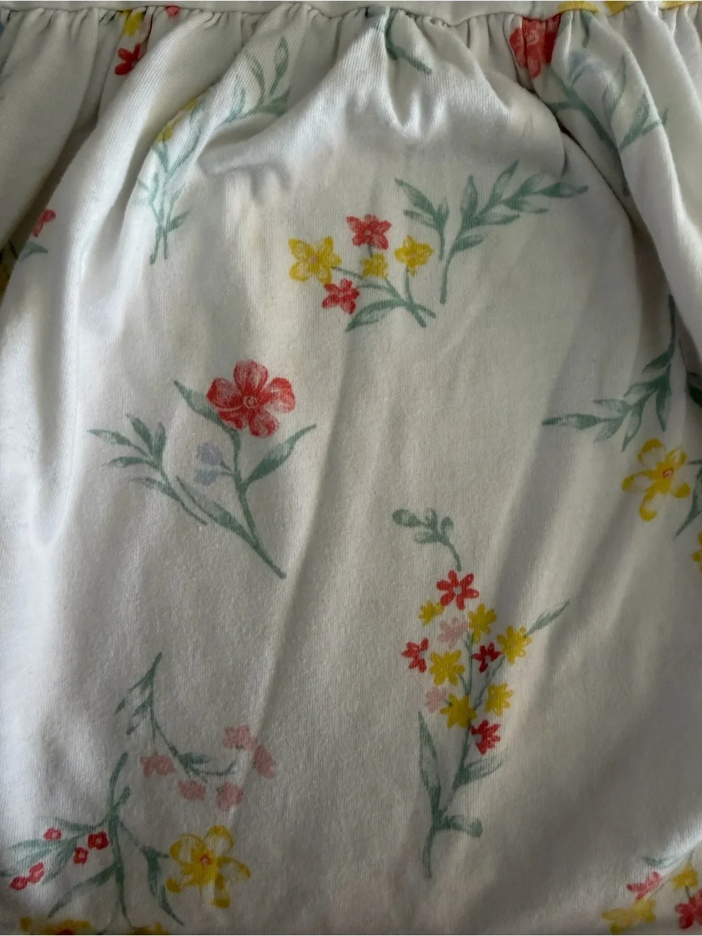 First Impressions White Floral Short Sleeve Dress with Pastel Flowers Size 12-18